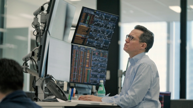 man working at desk